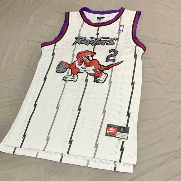 Nike Toronto Raptors Kawhi Leonard #2 Jersey Classic Edition Dino White Swingman - Picture 2 of 11